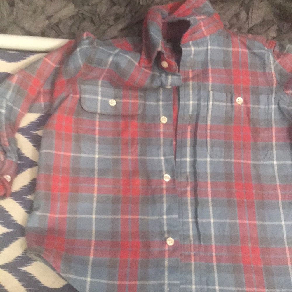 Kids polo plaid button down shirt